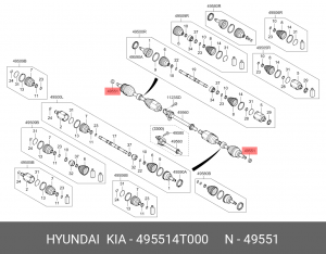Гайка HYUDAI KIA OE 495514T000 HYUNDAI KIA
