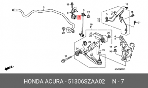 Втулка стабилизатора HONDA Pilot переднего OE 51306-SZA-A02 HONDA