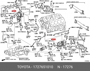 Прокладка 17276-51010 17276-51010 TOYOTA