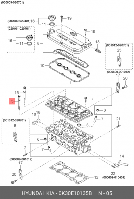 Болт головки блока 0K30E-10135B 0K30E10135B HYUNDAI KIA