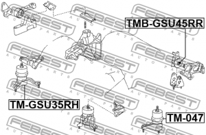 Сайлентблок опоры двигателя задней TMB-GSU45RR TMB-GSU45RR FEBEST