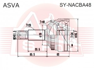 ШРУС НАРУЖНЫЙ 34x58x28 СТОПОР ВНУТРИ SYNACBA48 SY-NACBA48 ASVA