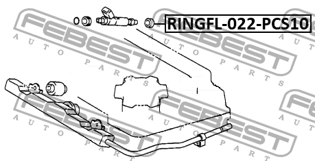 Кольцо уплотнительное форсунки впрыска топлива PCS 10 RINGFL-022-PCS10 FEBEST