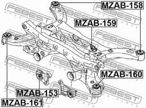 Сайлентблок опоры дифференциала MAZDA CX-5 KE 2011- MZAB-153 MZAB-153 FEBEST