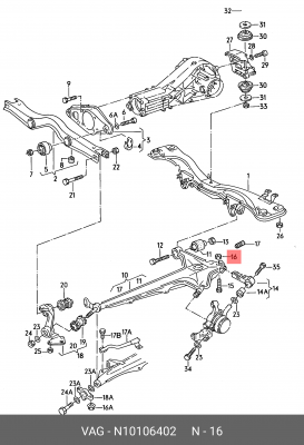 Гайка крепления амортизатора для VAG M12x1.5mm VAG N 101 064 02 N 101 064 02 VAG