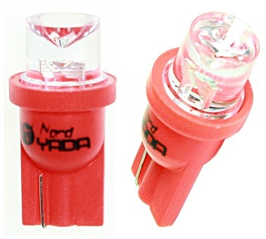 Лампа подсветки светодиодная W5W 12V 0,13W (T10, конус красный, 1LED) Nord YADA  902377 NORD YADA