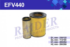 Фильтр воздушный для а/м ЗиЛ-Бычок "RAIDER" EFV440 RAIDER