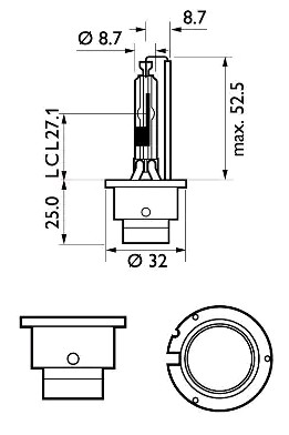 Лампа ксеноновая D2R 35W P32d-3 5000K блистер (1шт.) Xenon White Vision Gen2 PHI 85126WHV2S1 PHILIPS