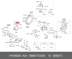 Шланг тормозной HYUNDAI HD170 энергоаккумулятора заднего OE 588877C000 HYUNDAI KIA