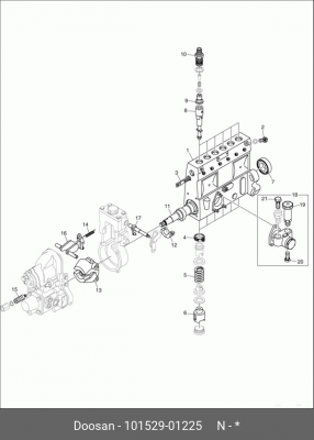 101529-01225 Peмкомплект THHД 152097-1020 101529-01225 DOOSAN