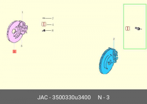 Диск тормозной МОСКВИЧ 3 JAC JS4 передний (1шт.) OE 3500330U3400 JAC