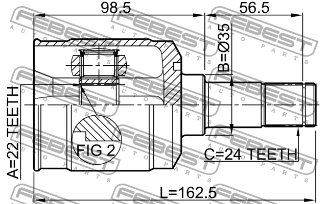 ШРУС внутренний левый MAZDA 323 BA 1994-1998 0511-323FLH 0511-323FLH FEBEST