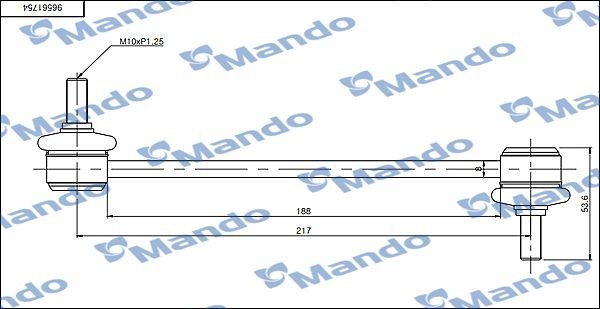 Тяга стабилизатора задней подвески левая/правая CHEVROLET LACETTI 03- (TRW JTS75 SLD0003 MANDO