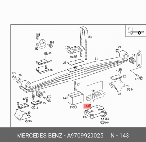 втулка стремянки рессоры!\ MB A9709920025 MERCEDES BENZ