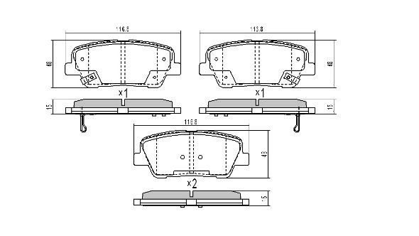 колодки дисковые задние!\ Hyundai SantaFe, Kia Sorento 2.4/2.0-2.2D 09> FBP1838 FREMAX