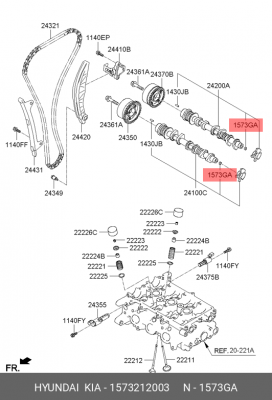 КОЛПАЧОК-КОЛЕНВАЛА 1573212003 HYUNDAI KIA