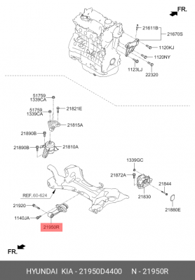 Опорный узел двигателя HYUNDAI/KIA 21950D4400 HYUNDAI KIA