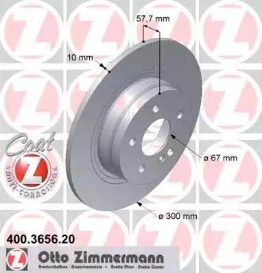 Торм.диск задн.300x10 5 отв.min 2 Coat Z 400365620 400.3656.20 ZIMMERMANN