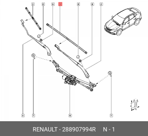 ЩЕТКА СТЕКЛООЧИСТИТЕЛЯ ВОД 288907994R 288907994R RENAULT