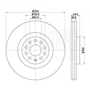 Диск торм. для а/м Skoda Octavia A7 (13-)/VW Golf VII (12-) перед. d340 DF180130 DF 180130 TRIALLI