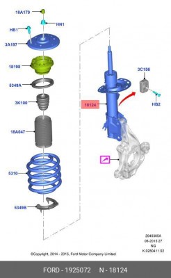 амортизатор передний правый газовый!\ Ford Mondeo V 14> 1925072 FORD