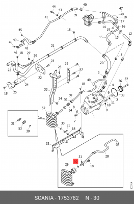 уплотнительное кольцо змеевика! APS 15.6x1.85x19.3мм Scania 1753782 SCANIA