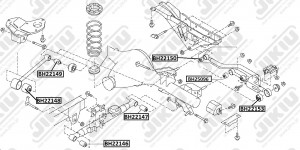 Сайлентблок задн подвески MAZDA 6 GG/GH 02-13, ALTEZA 02-08 BH25096 BH25096 JIKIU