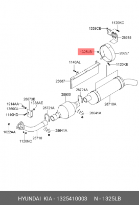 Гайка HYUNDAI Porter OE 1325410003 HYUNDAI KIA
