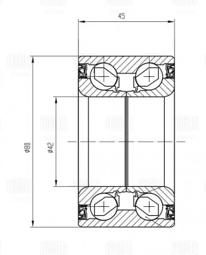 Подшипник ступицы для а/м Chery Tiggo 4 Pro (20-)/Omoda C5 (22-) 2wd перед. (CS  CS 1110 TRIALLI