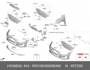 Датчик парковки KIA Optima (18-) передний/задний (WAW) OE 99310D4000WAW HYUNDAI KIA