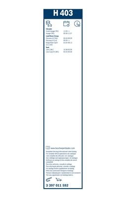 Щетка стеклоочитителя задняя 3397011592 3 397 011 592 BOSCH