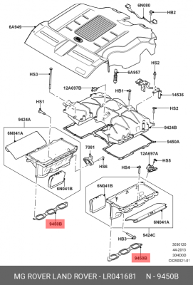 ПРОКЛАДКА ВПУСКНОГО КОЛЛЕКТОРА LR041681 LR041681 LAND ROVER