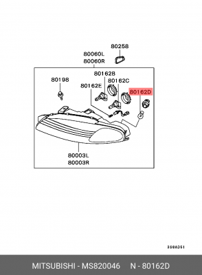 ЛАМПА ФАРЫ MS820046 MITSUBISHI