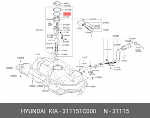 Прокладка HYUNDAI Getz насоса топливного OE 311151C000 HYUNDAI KIA