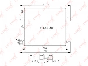Радиатор кондиционера с осушителем RC-0337 RC0337 LYNXAUTO