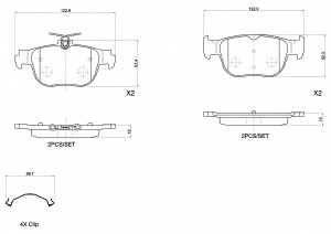 Колодки тормозные VW Golf 6,Jetta AUDI A1,A3 SKODA Octavia,Superb (10-) задние ( P85189 BREMBO