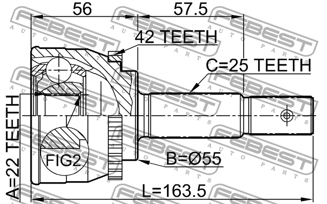 ШРУС 0210-013A42 0210-013A42 FEBEST