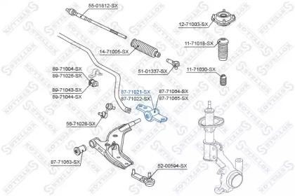сайлентблок рычага зад.п.!\ Mazda 323/323F 1.3-1.8 94-98/MX-3 94> 87-71021-SX STELLOX