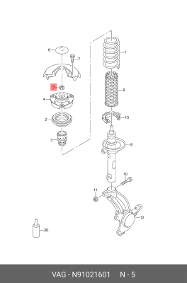 Гайка VW Golf,Jetta,Passat,Touareg AUDI A4,A6,A8 OE N 910 216 01 VAG