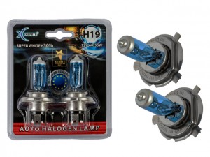 к-кт ламп! галогенных H19 PU43t-3 12V 60/55W 4000K SUPER WHITE (уп.2шт)\ 1007150 XENITE