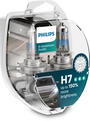 Лампа 12V H7 55W PX26d +150% бокс (2шт.) X-Treme Vision Pro 150 PHILIPS 12972XVPS2 PHILIPS