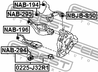 Сайлентблок рычага задн подвески NISSAN MURANO Z51 (2007- ) NAB-295 NAB-295 FEBEST