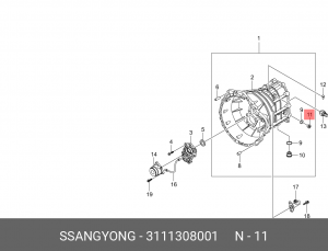 Пробка сливная SSANGYONG Actyon (06-),Kyron (05-),Rexton (03-) картера масляного 3111308001 SSANG YONG