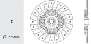Диск сцепления HYUNDAI Sonata (91-) (2.0/2.4) (DOHC) (225мм) VALEO PHC HD46 VALEO PHC