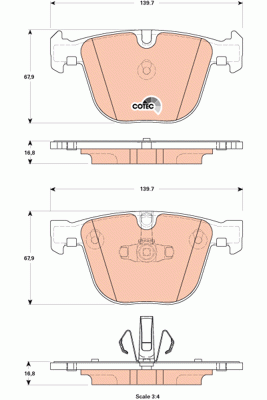 Колодки задние BMW 7 (F01-04), 5 GRAN TURISMO (F07) GDB1857 GDB1857 TRW