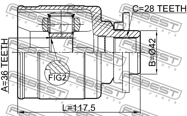 MAZDA BT-50 (2006-2012) 36x42x28 0511-BT50LH FEBEST