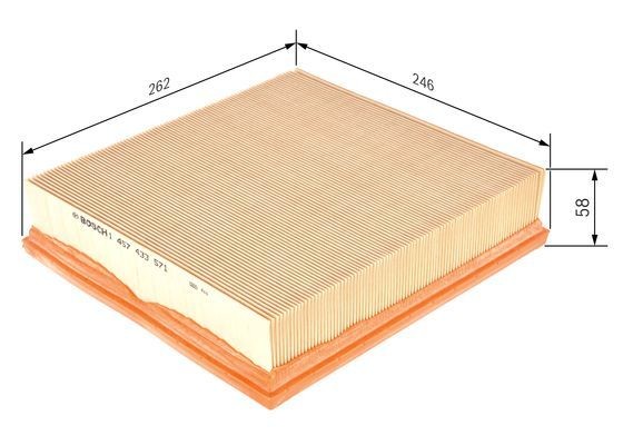 фильтр воздушный!\ Opel Omega B 2.0i-3.2i/2.0DTi-2.5DTi & 16V/24V 94> 1 457 433 571 BOSCH