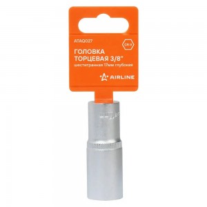 Головка торцевая 3/8" (17) "AIRLINE" (шестигранная) глубокая ATAQ027 AIRLINE