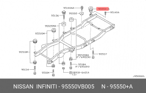 сайлентблок подрамника задний!\ Nissan Patrol/Safari 87-15 95550-VB005 NISSAN