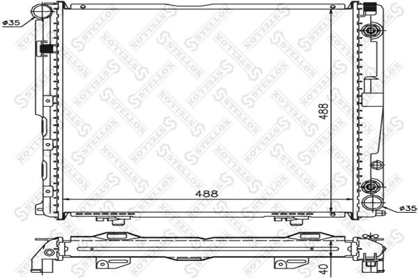 радиатор системы охлаждения! с AC АКПП\ MB W124 2.0/2.2 16V 92> 10-25924-SX STELLOX